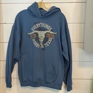 Unbranded Slate Blue Texas Graphic Hoodie No Tags Large?